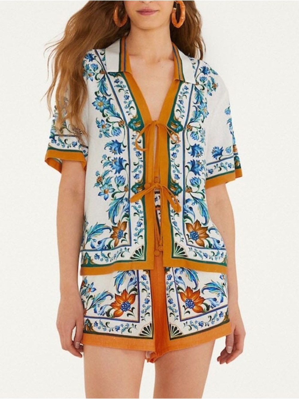 Farm Rio Flora Tile blouse - Picture 1 of 12